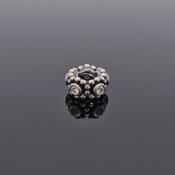 Pandora 925 Sterling Silver Clear Crystal Her Majesty Spacer Charm Bead - Picture 3 of 6